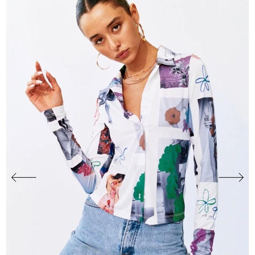 With Jéan Women's Multi Color Shirt | Bobbie Top | Size S